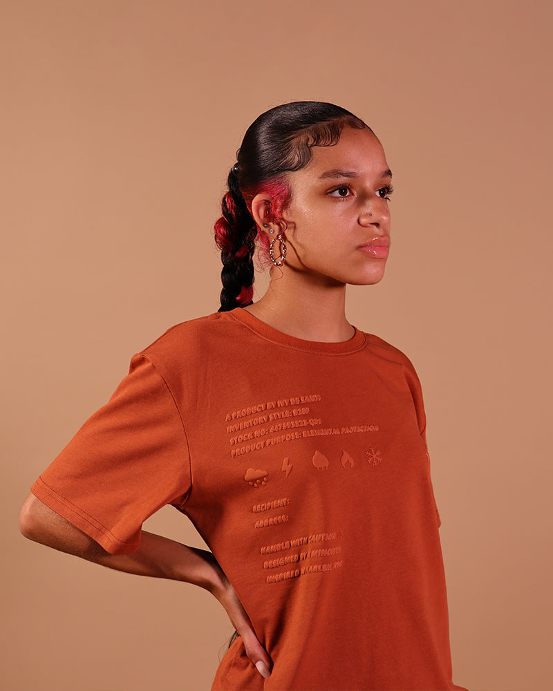 Ivy Dé Santi | Red Clay Colored Fashion T-Shirt With 100% Cotton